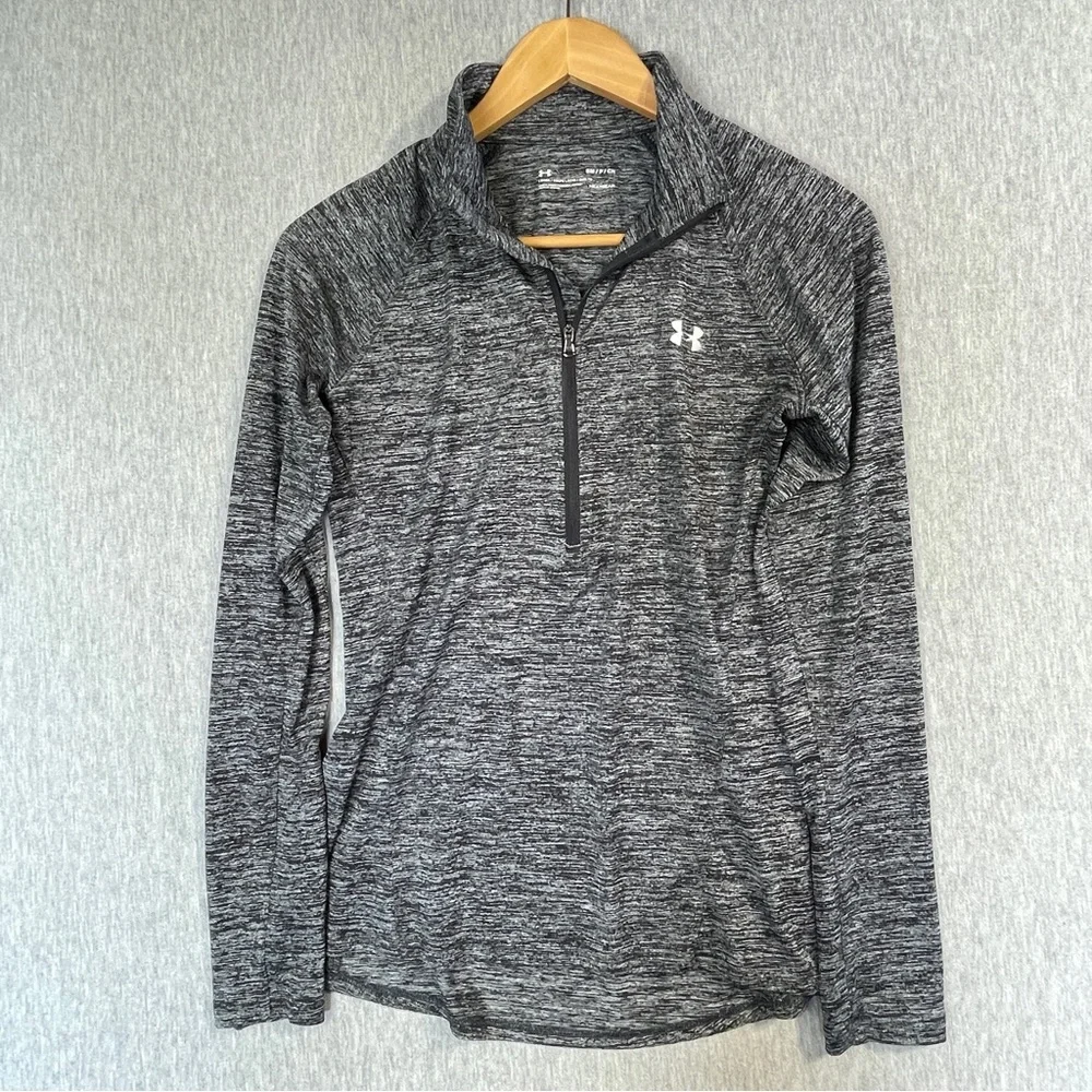 Under Armour Golf Pullover Women’s Small Heathered Grey Loose Fit Heatgear - Picture 2 of 10